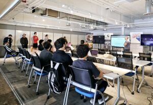 Picture taken at the International Innovation Center in downtown Las Vegas on March 13, 2024. High school students in the IT Workforce Talent Pipeline Program participate in a soft skills training with the Codingscape IT team.