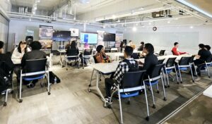 Picture taken at the International Innovation Center in downtown Las Vegas on March 13, 2024. High school students in the IT Workforce Talent Pipeline Program participate in a soft skills training with the Codingscape IT team.